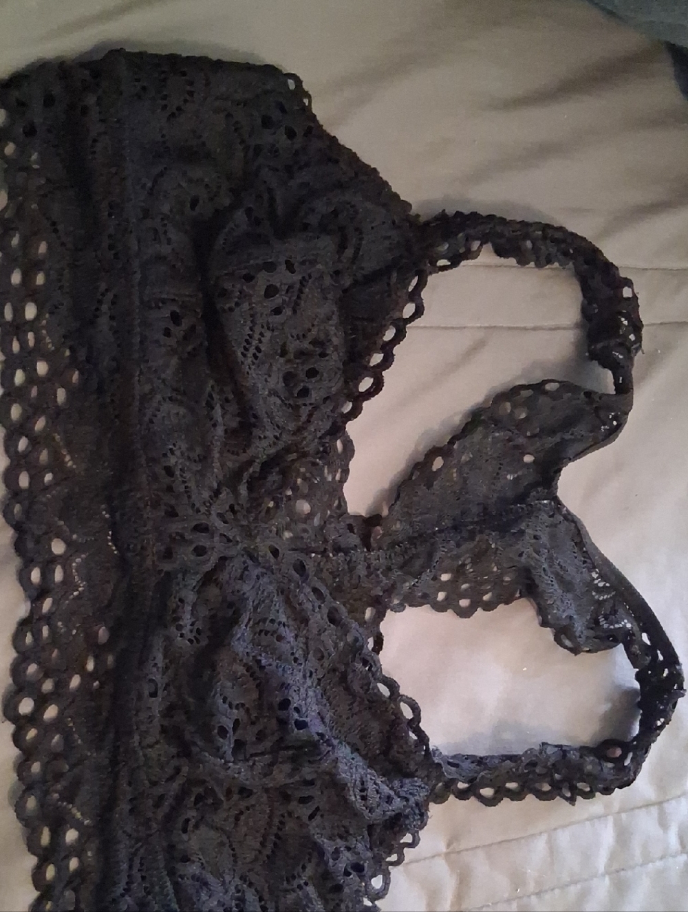 aerie Black Crochet Lace Bralette Medium